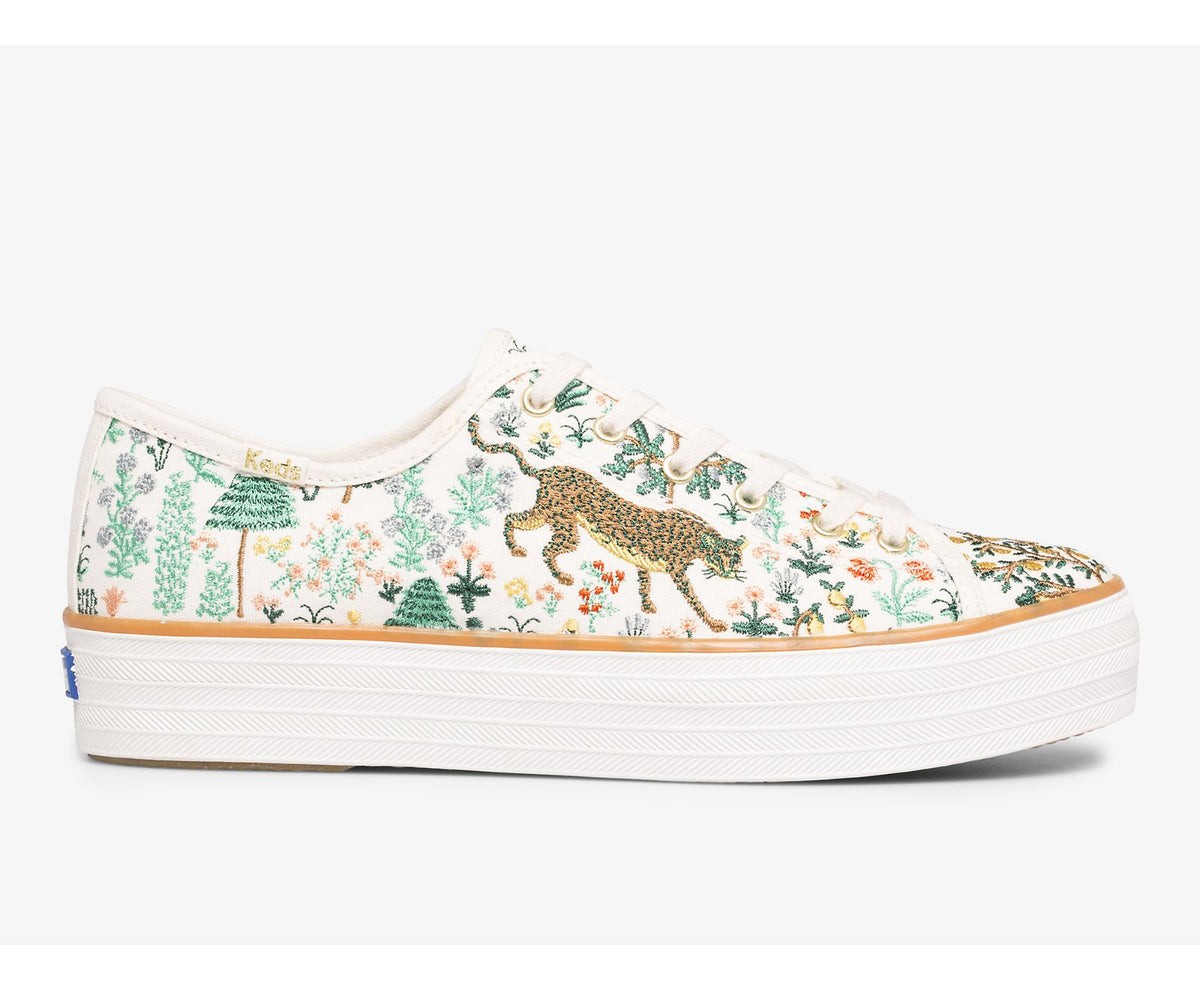 Keds | Keds x Rifle Paper Co. Triple Kick Menagerie Embroidered